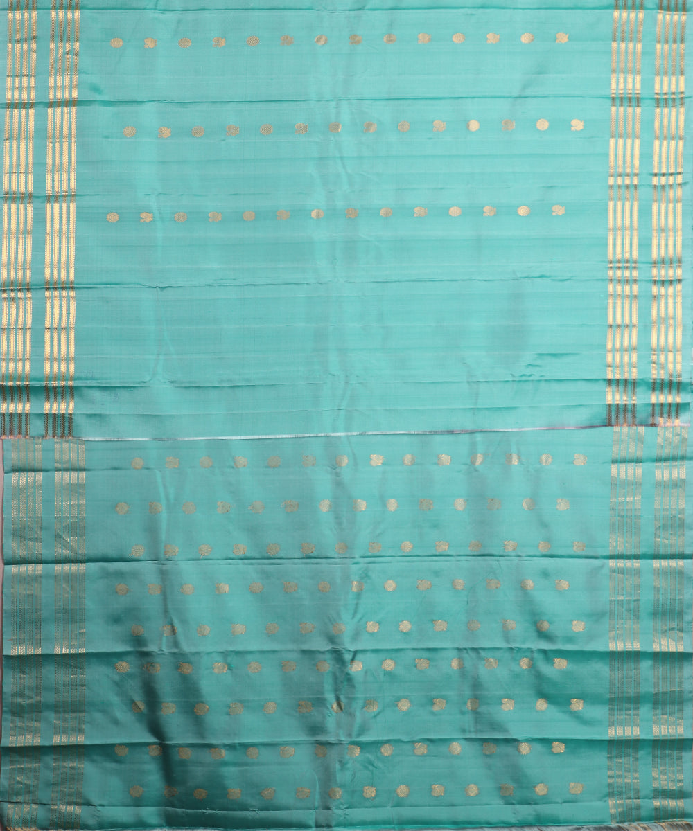 Pine green color handloom Gadwal Silk saree