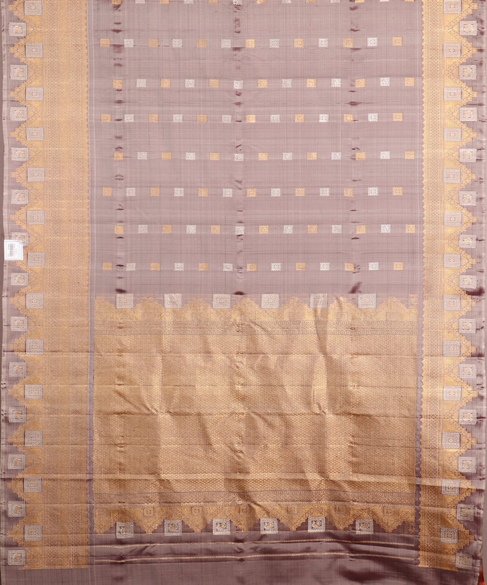 Mink gray color handloom Gadwal Silk saree