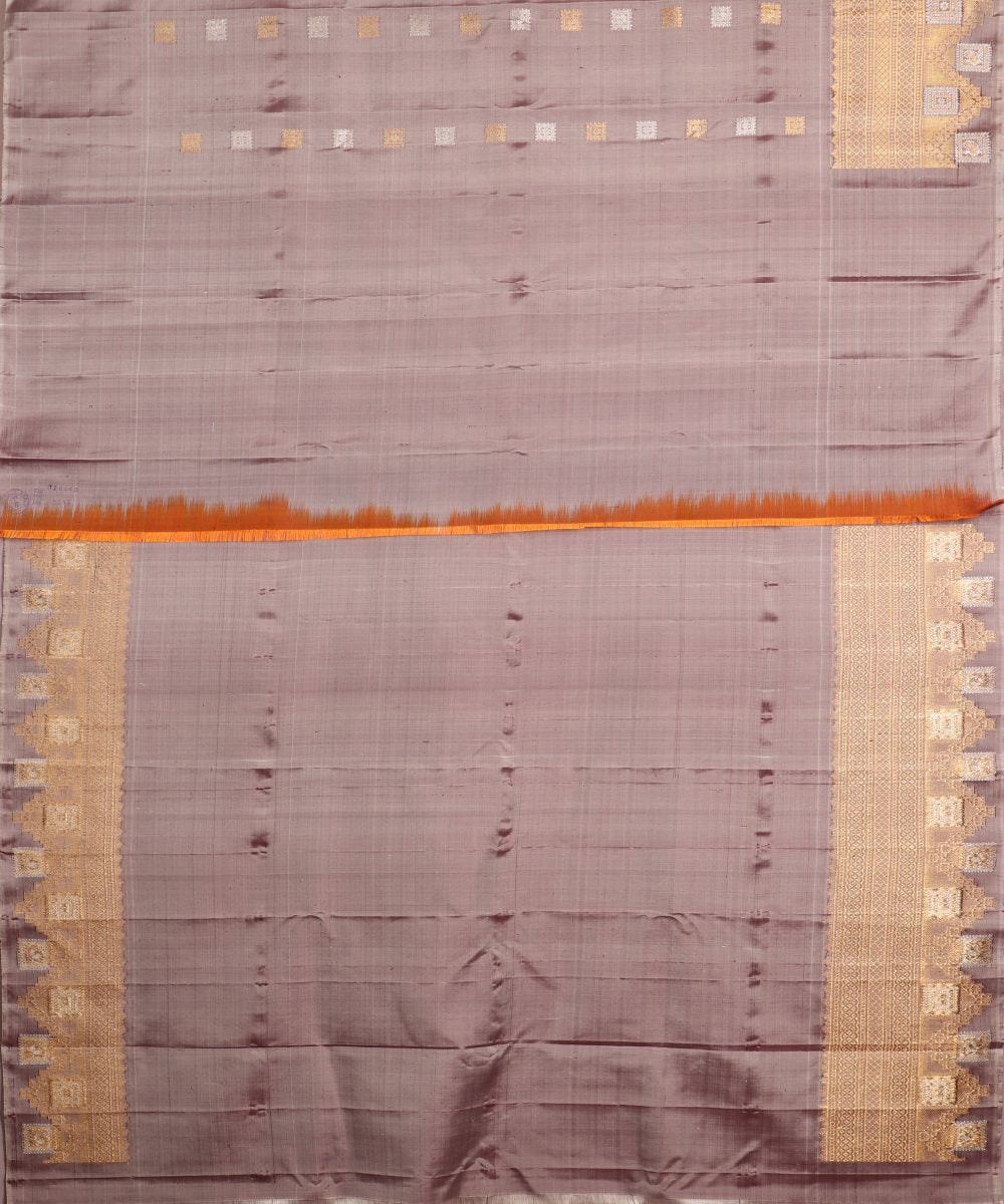 Mink gray color handloom Gadwal Silk saree