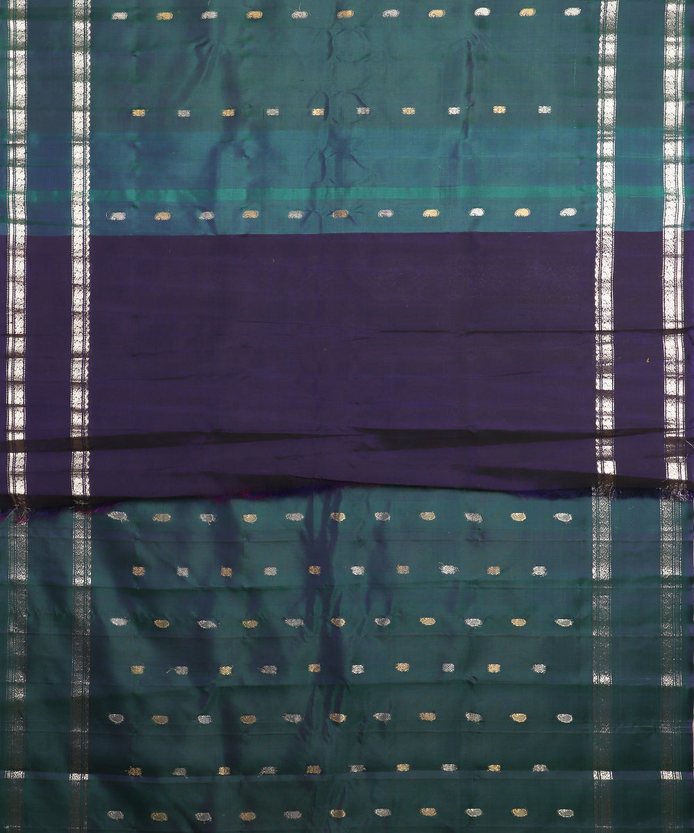 Multi-shade color handloom Gadwal Silk saree