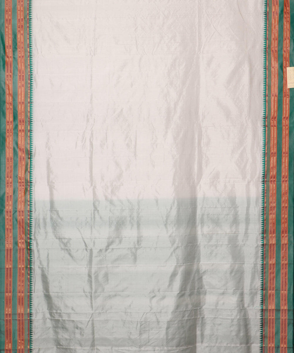 Cream color handloom narayanpet silk saree