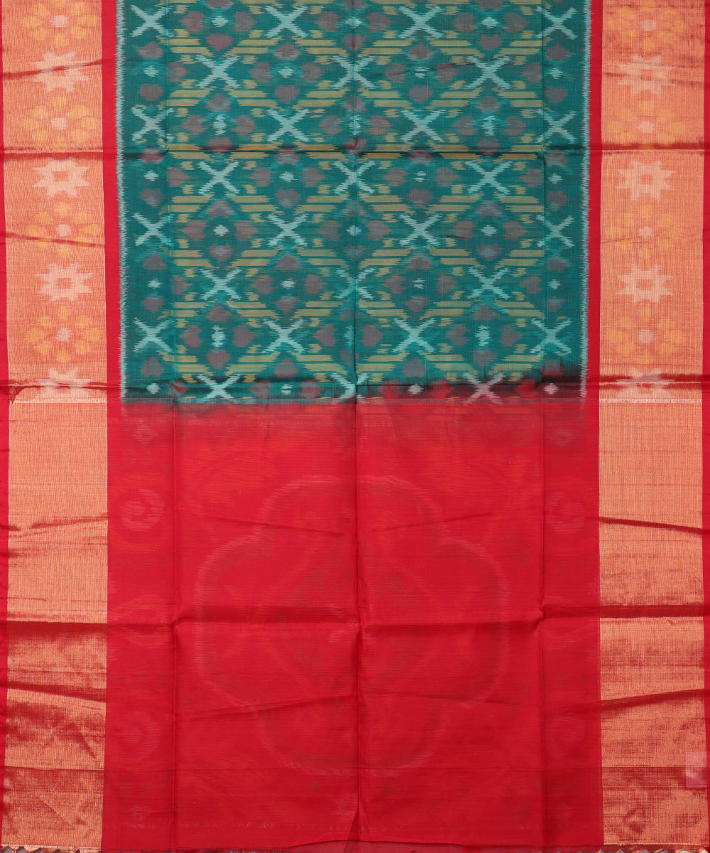 Sacramento green color handloom pochampally sico saree