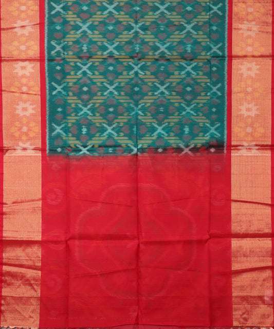 Sacramento green color handloom pochampally sico saree