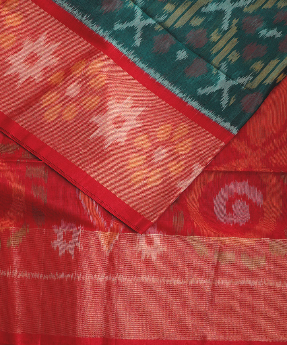 Sacramento green color handloom pochampally sico saree