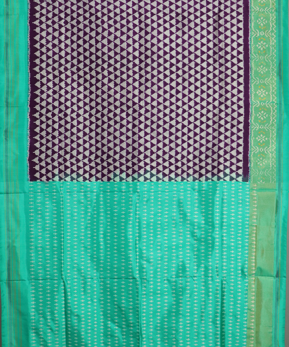 Eggplant viloet color handloom rajkot silk saree