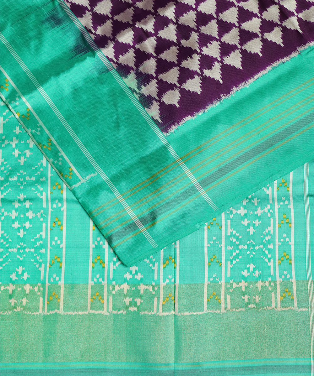 Eggplant viloet color handloom rajkot silk saree