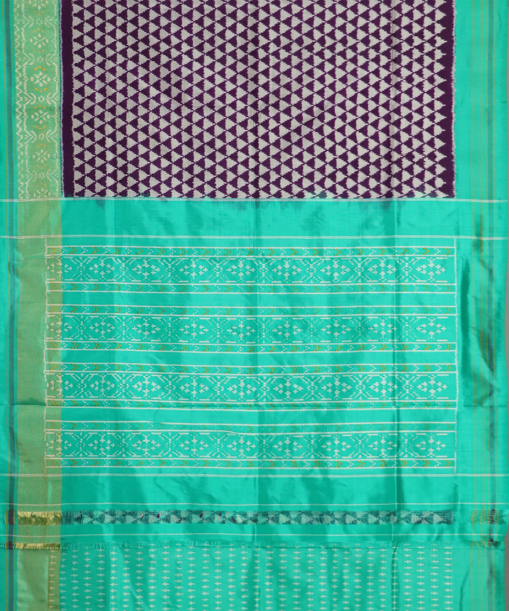 Eggplant viloet color handloom rajkot silk saree