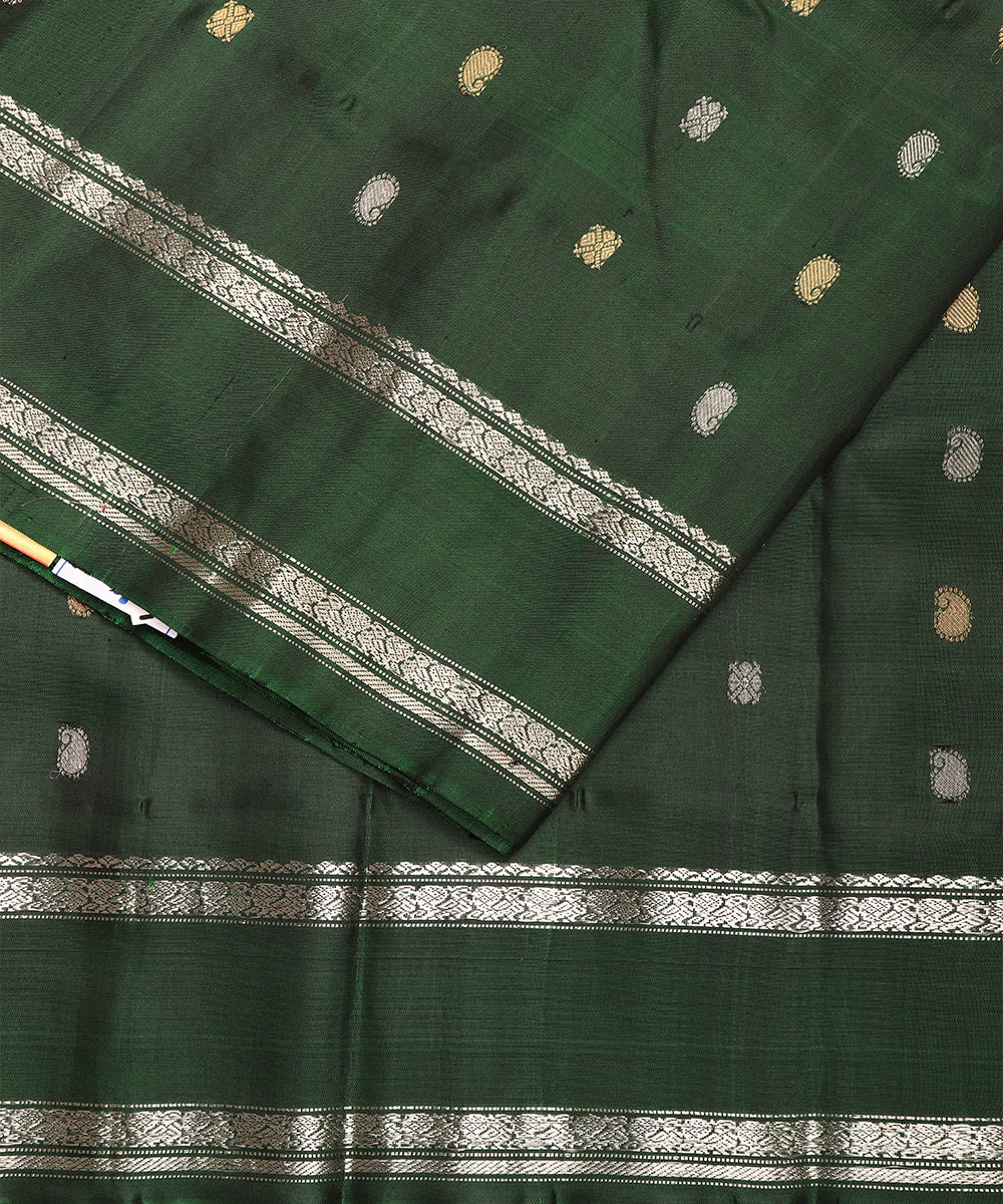 Sacramento green color handloom Gadwal Silk saree