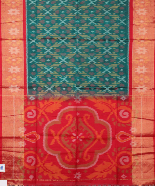 Sacramento green color handloom pochampally sico saree