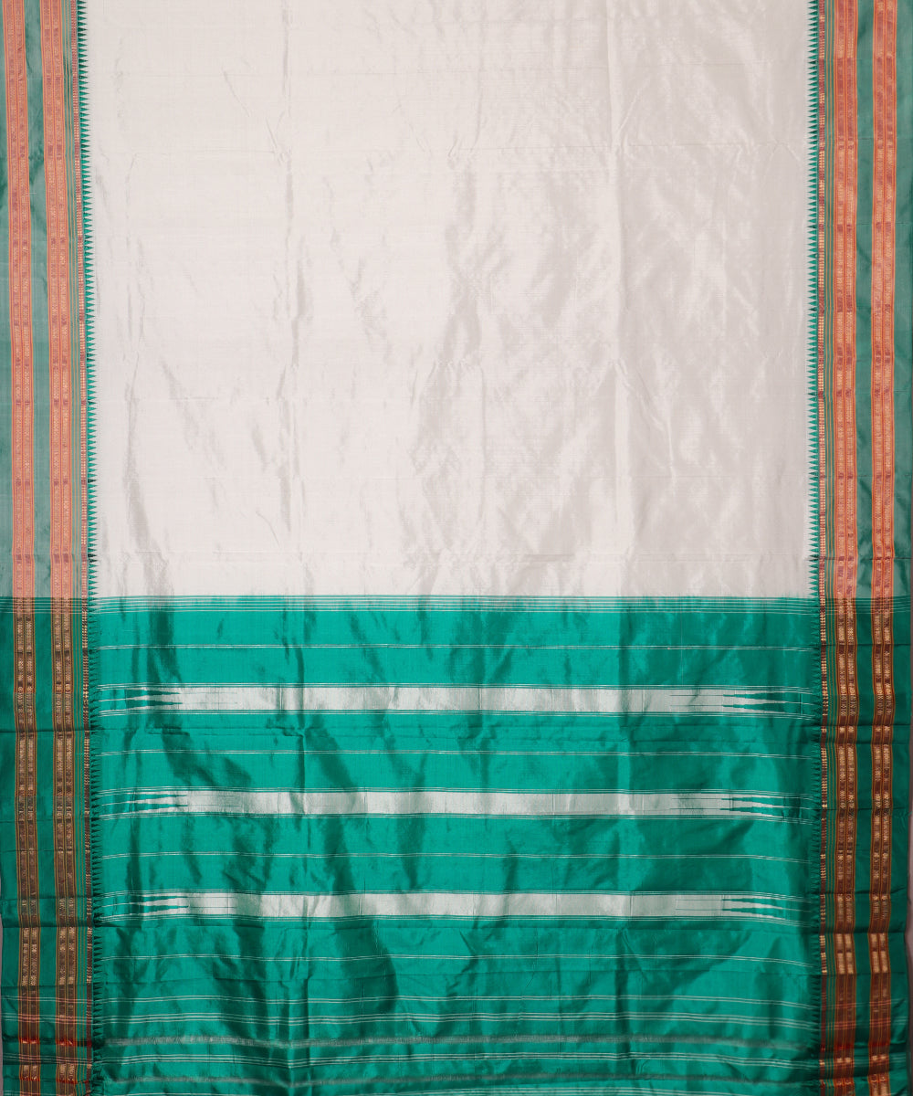 Cream color handloom narayanpet silk saree
