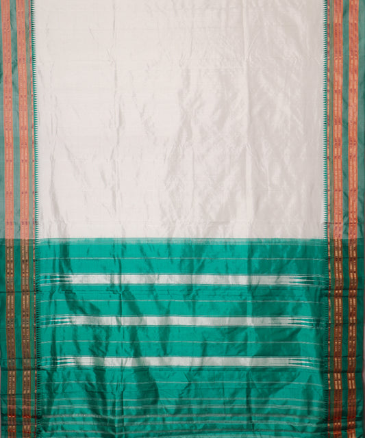 Cream color handloom narayanpet silk saree