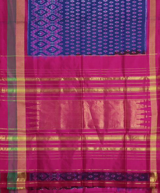 Space blue color handloom rajkot silk saree