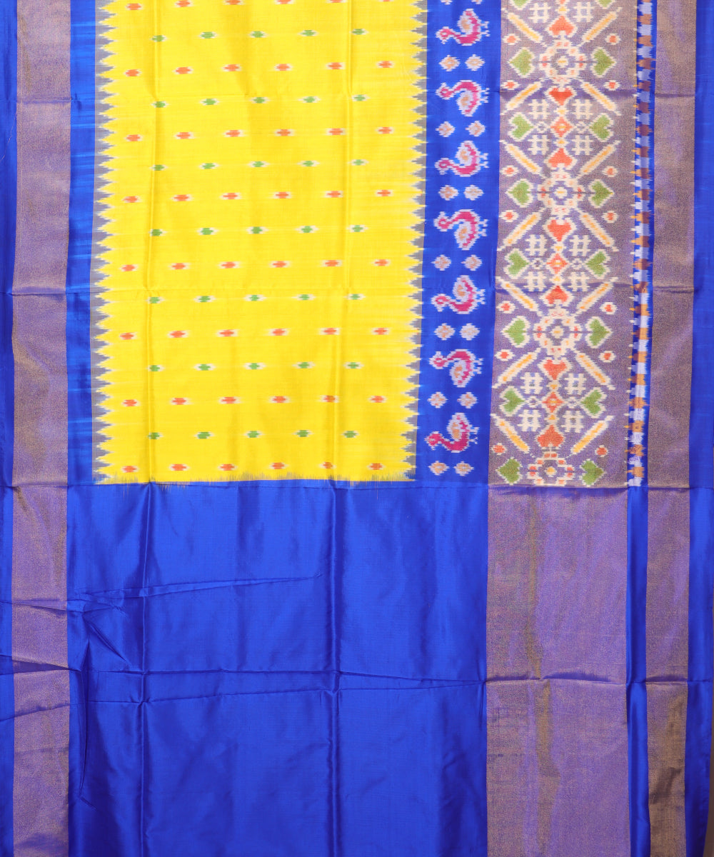 Yellow color handloom rajkot silk saree