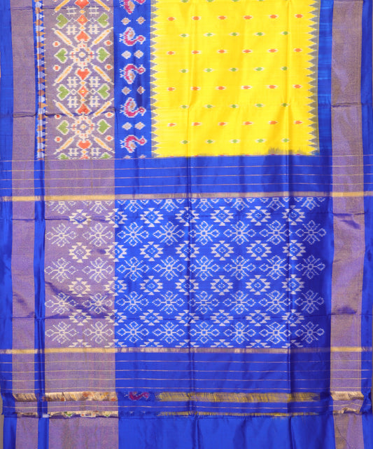 Yellow color handloom rajkot silk saree