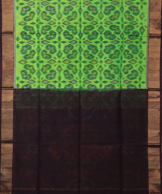 Kelly green color handloom pochampally sico saree