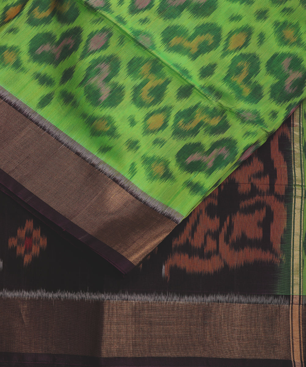 Kelly green color handloom pochampally sico saree