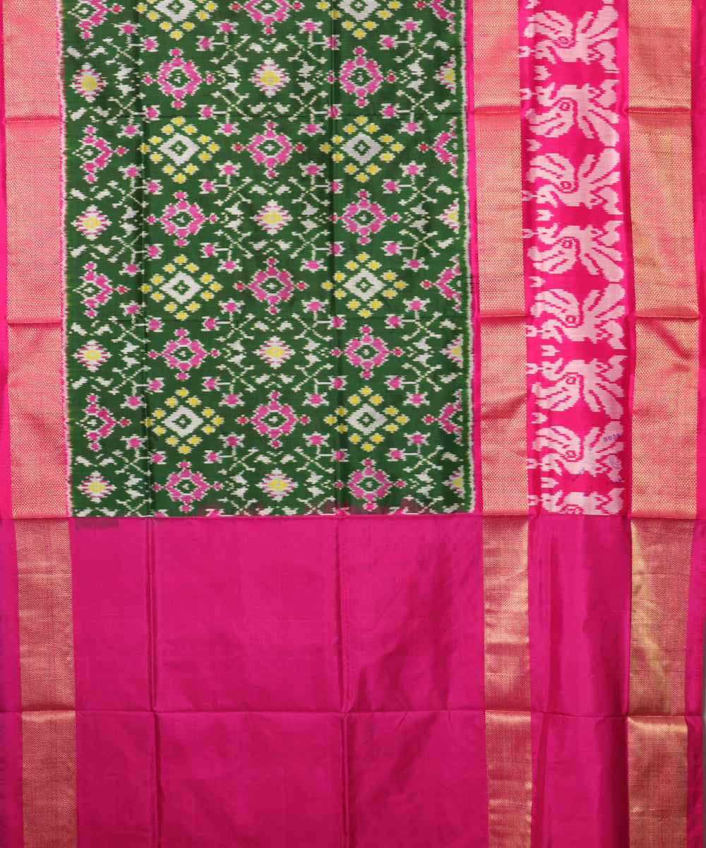 Sacramento green color handloom rajkot silk saree