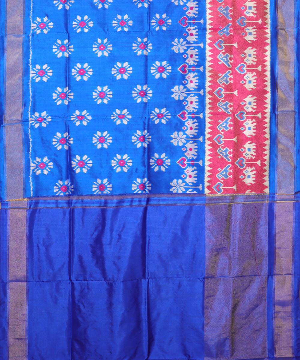 Blue color handloom rajkot silk saree