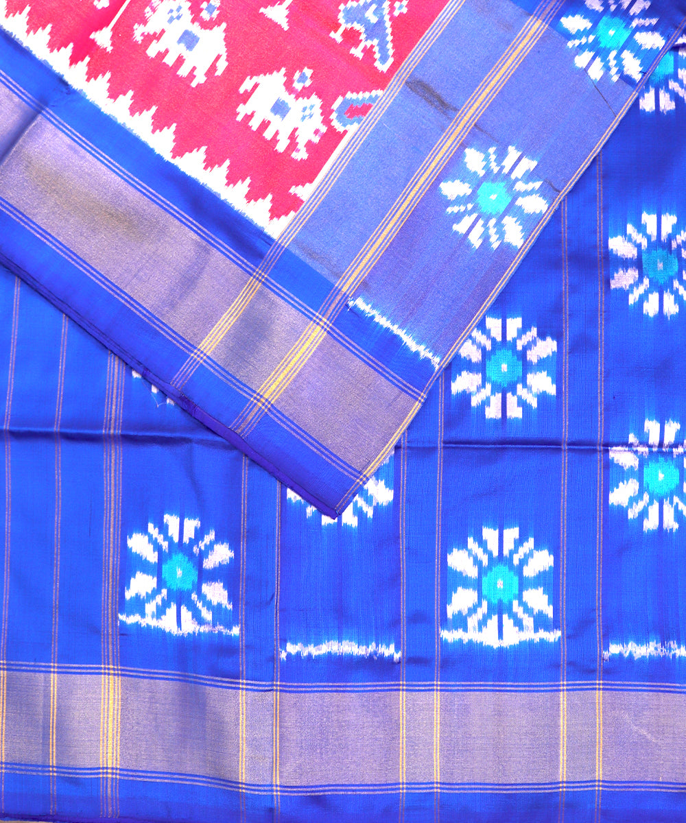 Blue color handloom rajkot silk saree