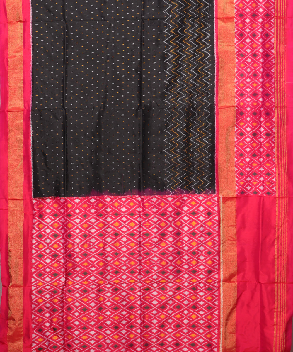 Black color handloom rajkot silk saree