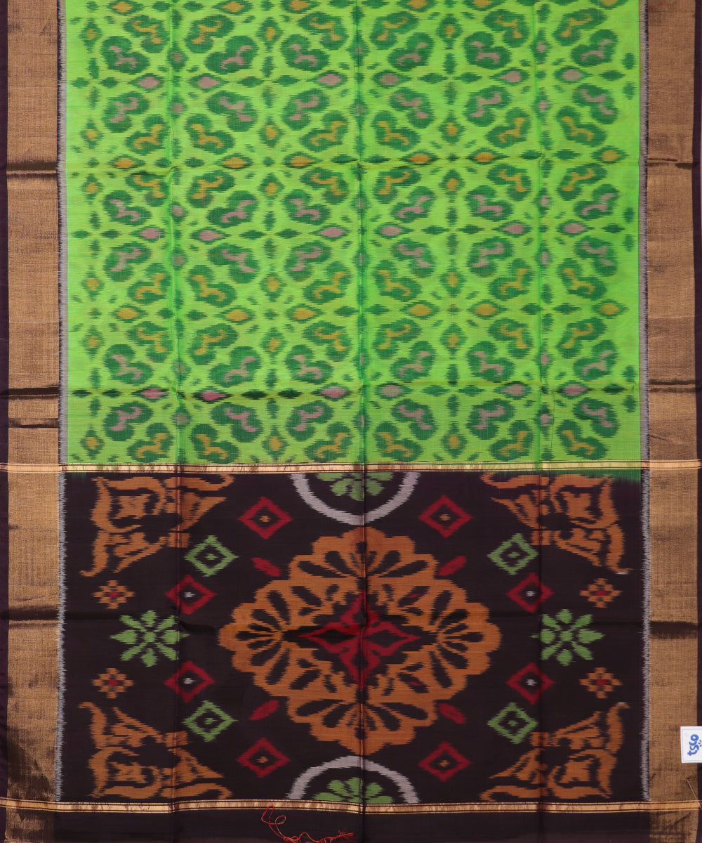 Kelly green color handloom pochampally sico saree