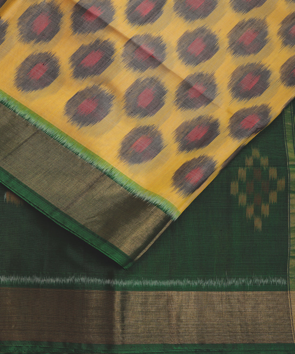 Royal yellow color handloom pochampally sico saree