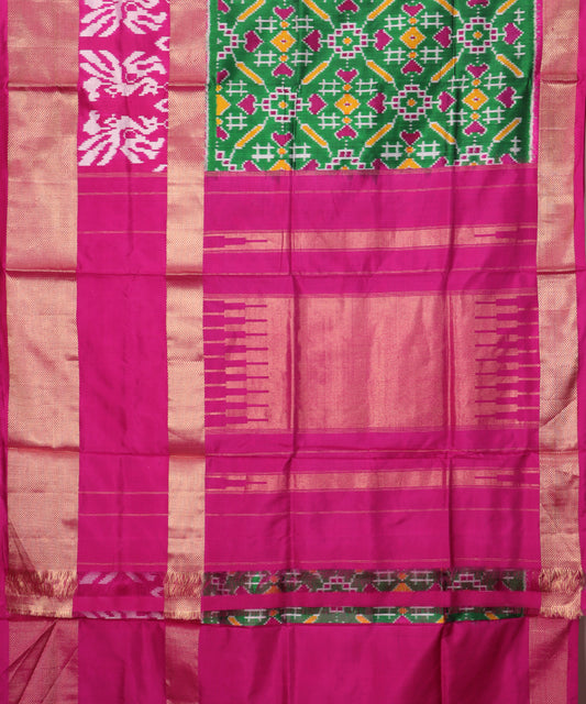 Sacramento green colour handloom rajkot silk saree