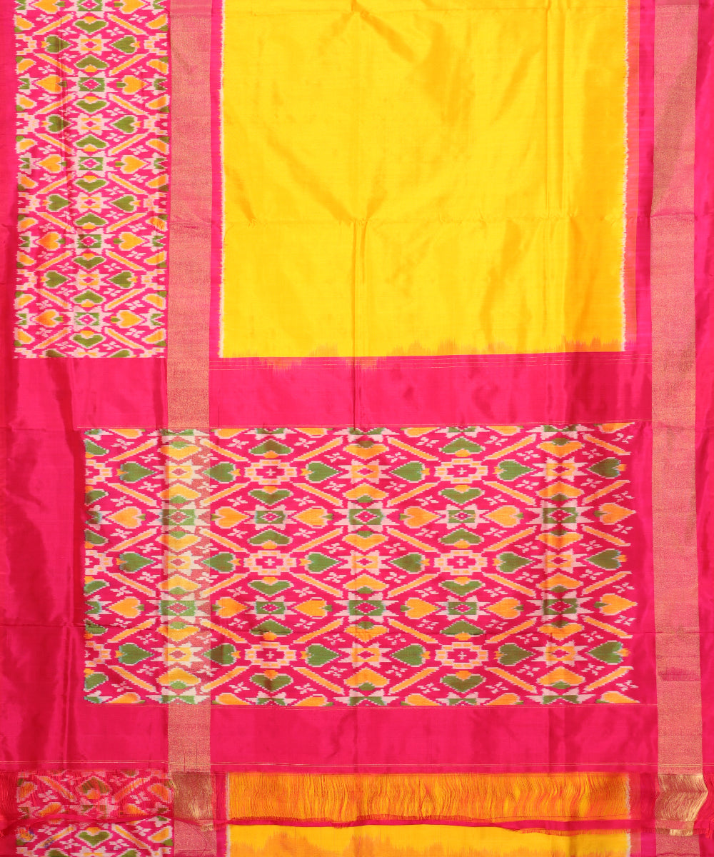 Amber orange colour handloom rajkot silk saree