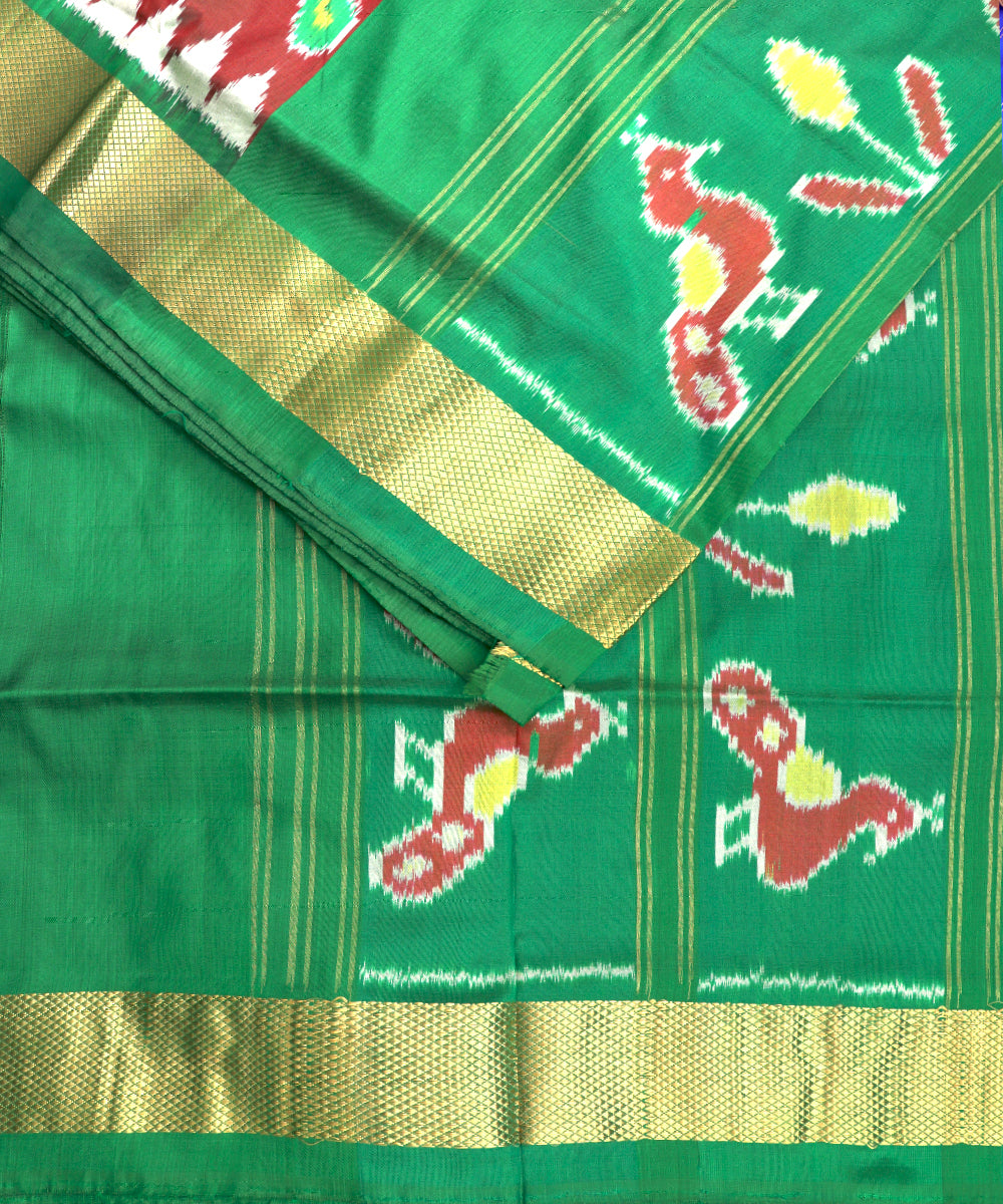 Sangria red shade handloom rajkot silk saree