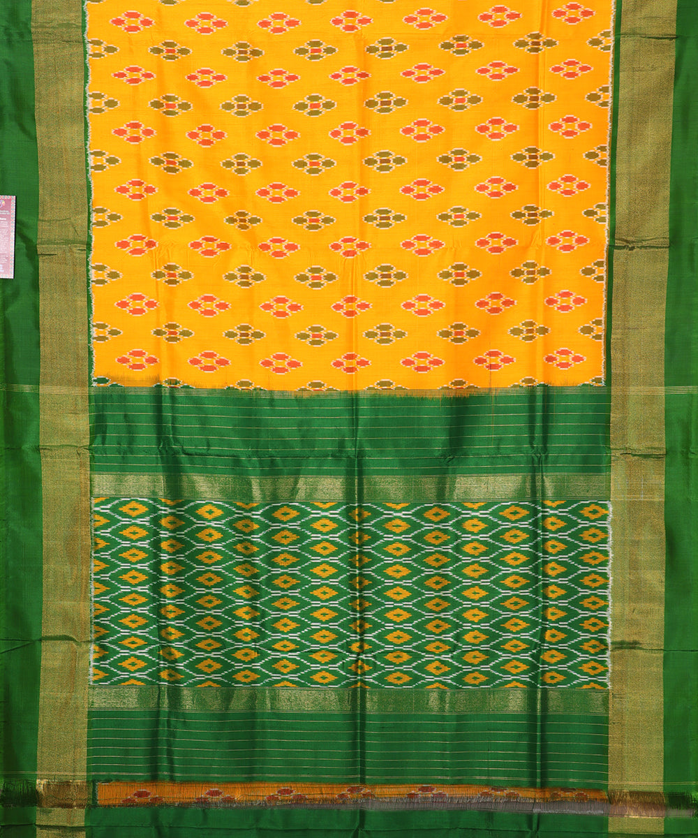 Fire orange color handloom rajkot silk saree