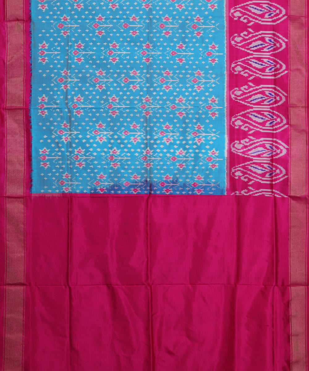 Baby blue shade handloom rajkot silk saree