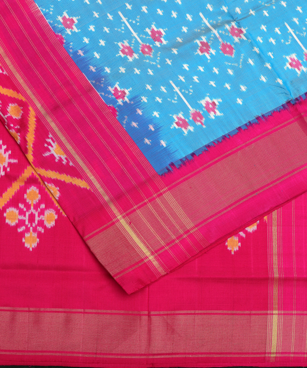 Baby blue shade handloom rajkot silk saree