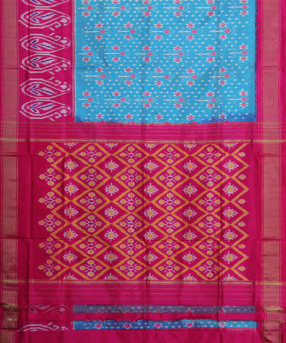 Baby blue shade handloom rajkot silk saree