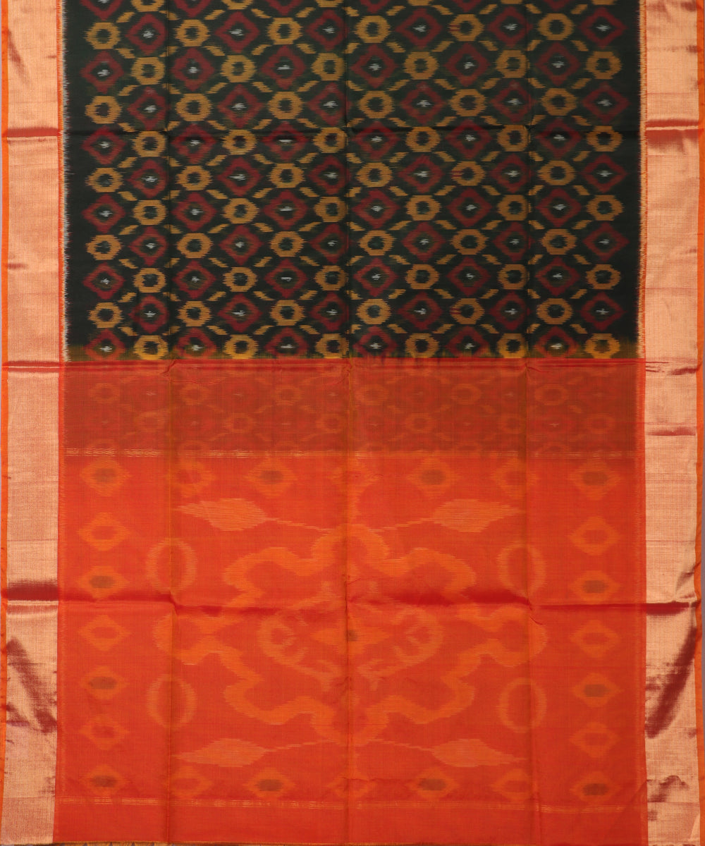 Black color handloom pochampally sico saree