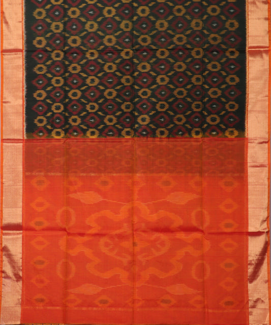 Black color handloom pochampally sico saree