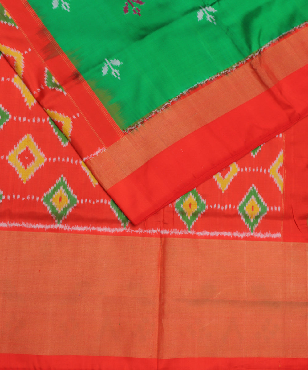 Forest green color handloom rajkot silk saree