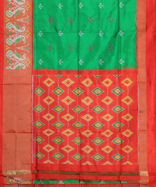 Forest green color handloom rajkot silk saree