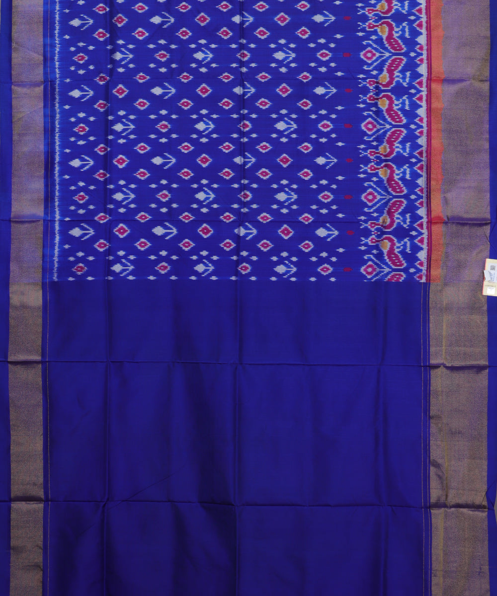 Navy blue color handloom rajkot silk saree