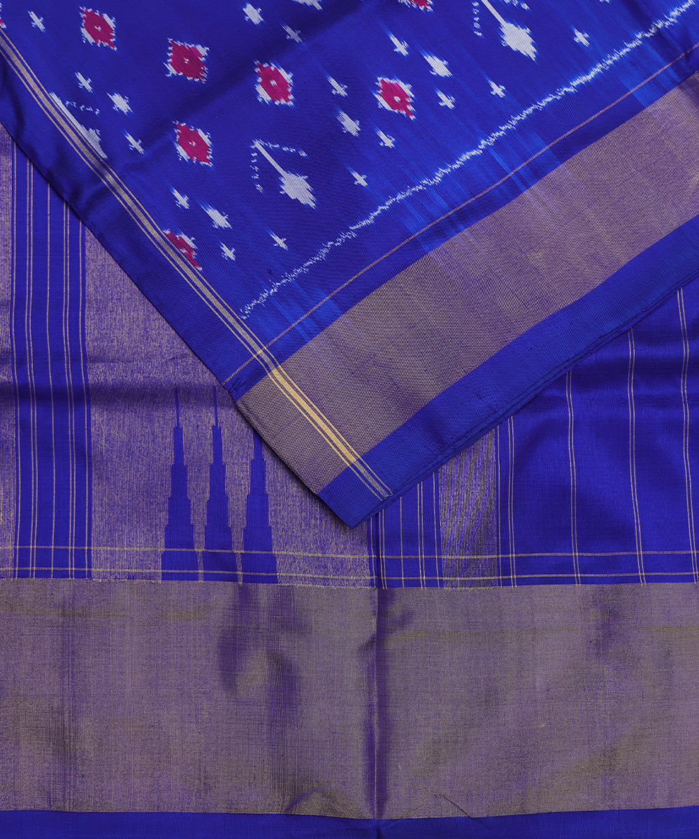 Navy blue color handloom rajkot silk saree