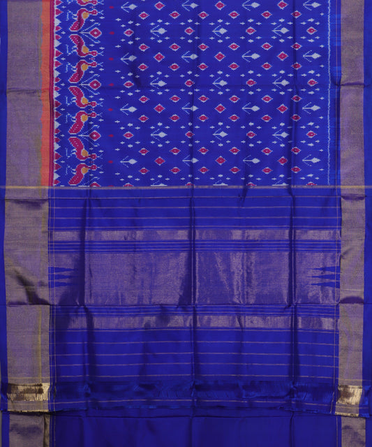 Navy blue color handloom rajkot silk saree