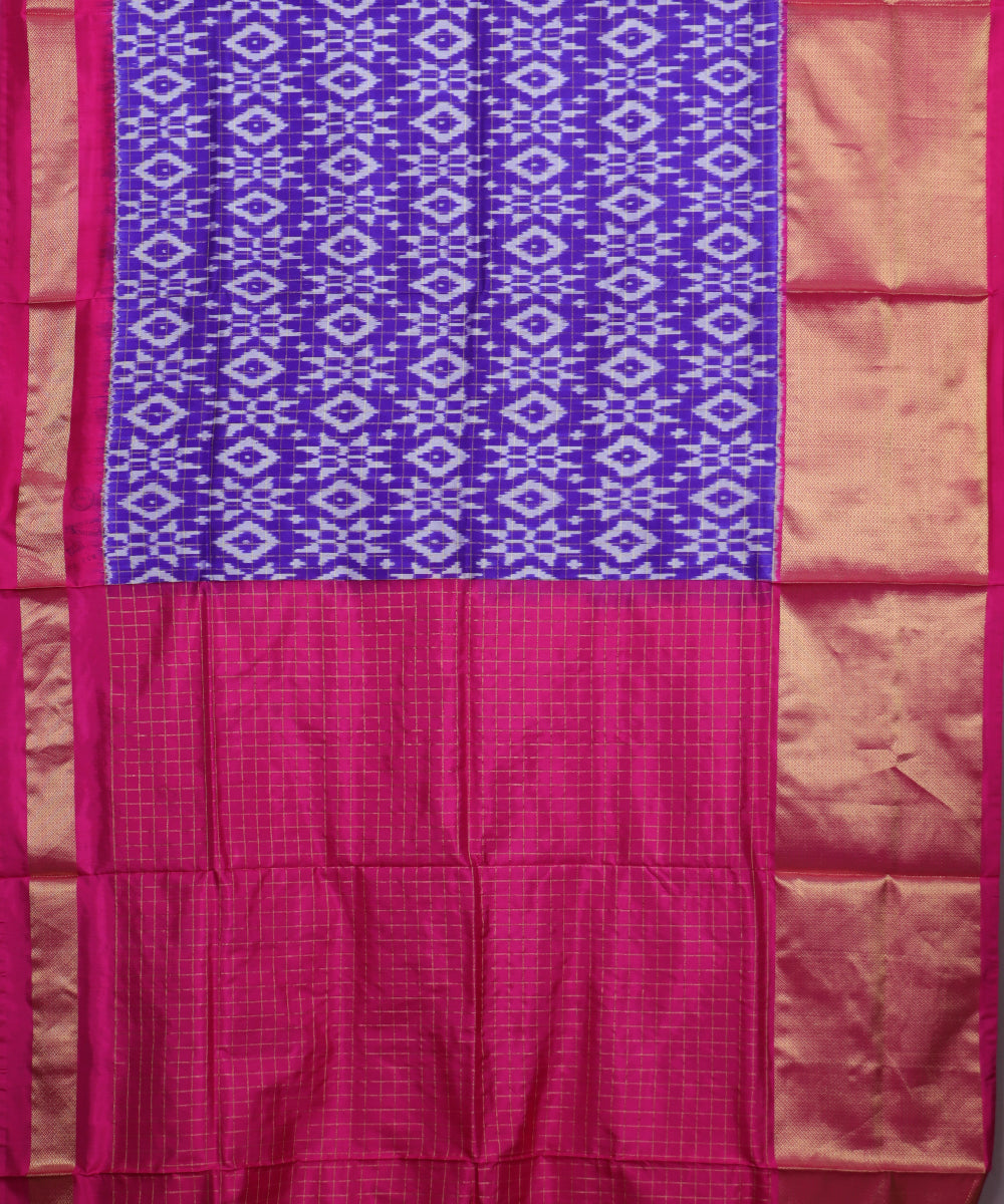 Egyptian blue color handloom rajkot silk saree