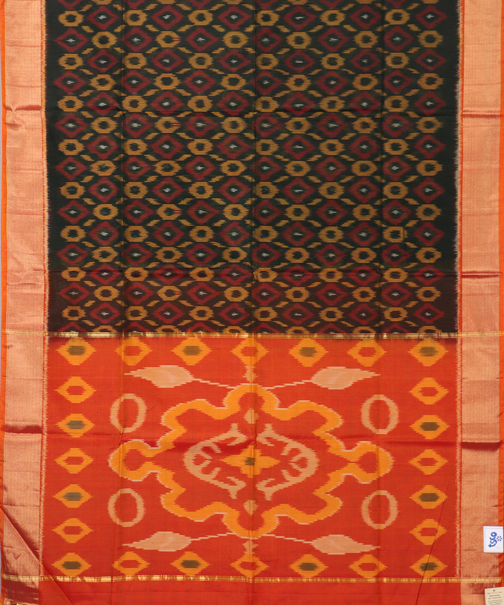 Black color handloom pochampally sico saree