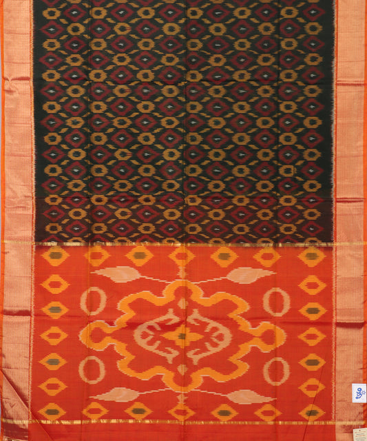 Black color handloom pochampally sico saree