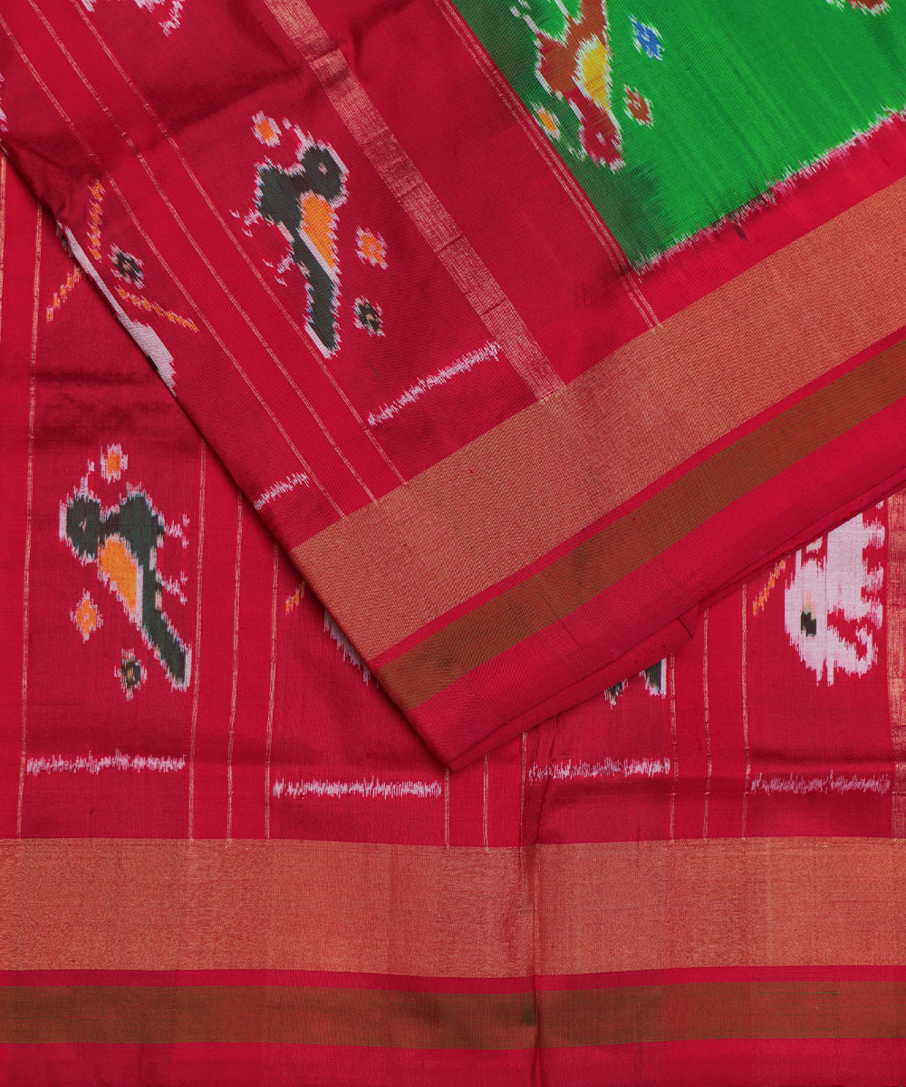 Green color handloom rajkot silk saree