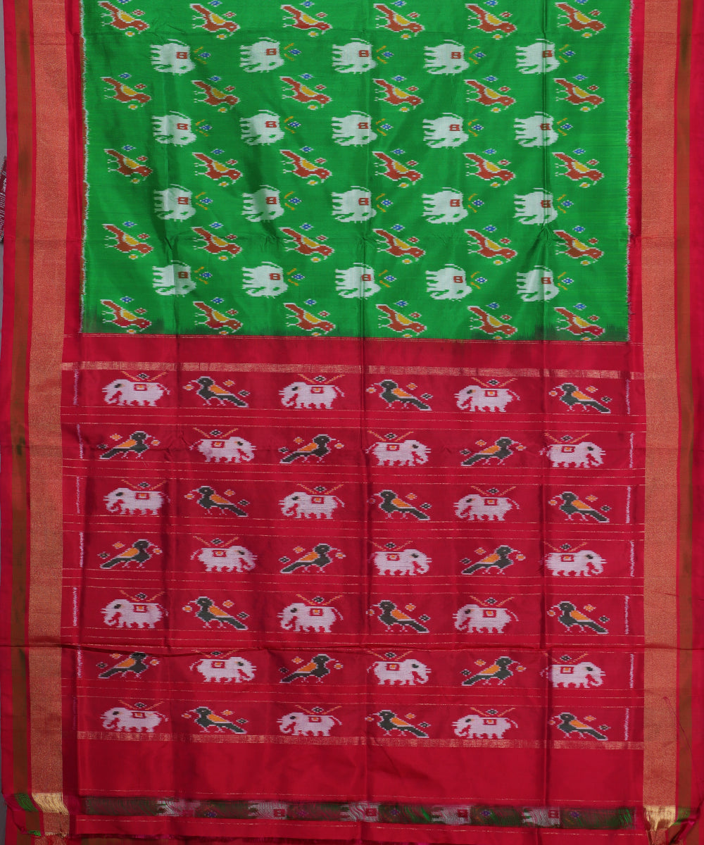 Green color handloom rajkot silk saree