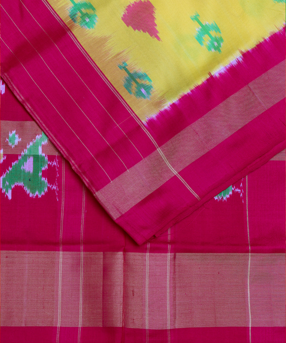 Yellow color handloom rajkot silk saree