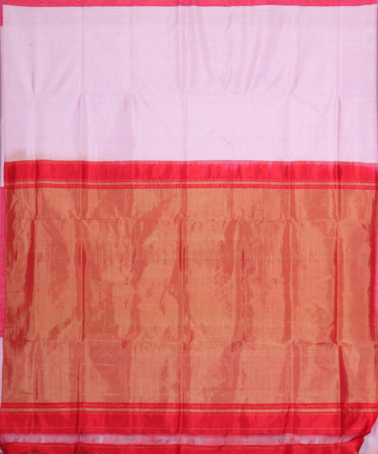 Lavender pink color handloom rajkot silk saree