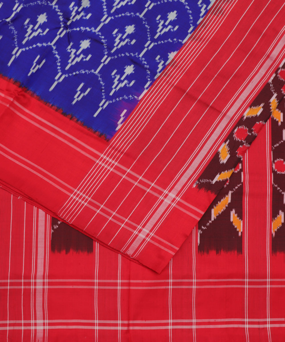 Navy blue color handloom rajkot silk saree