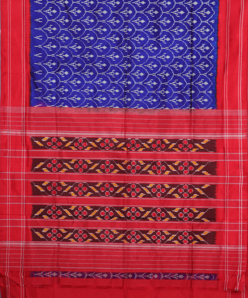 Navy blue color handloom rajkot silk saree