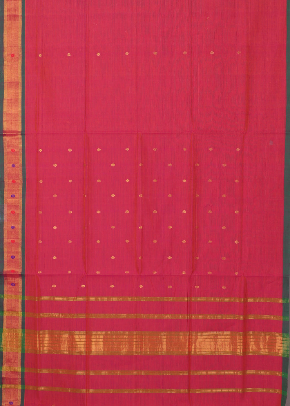 Multi-shade handloom venkatagiri cotton saree